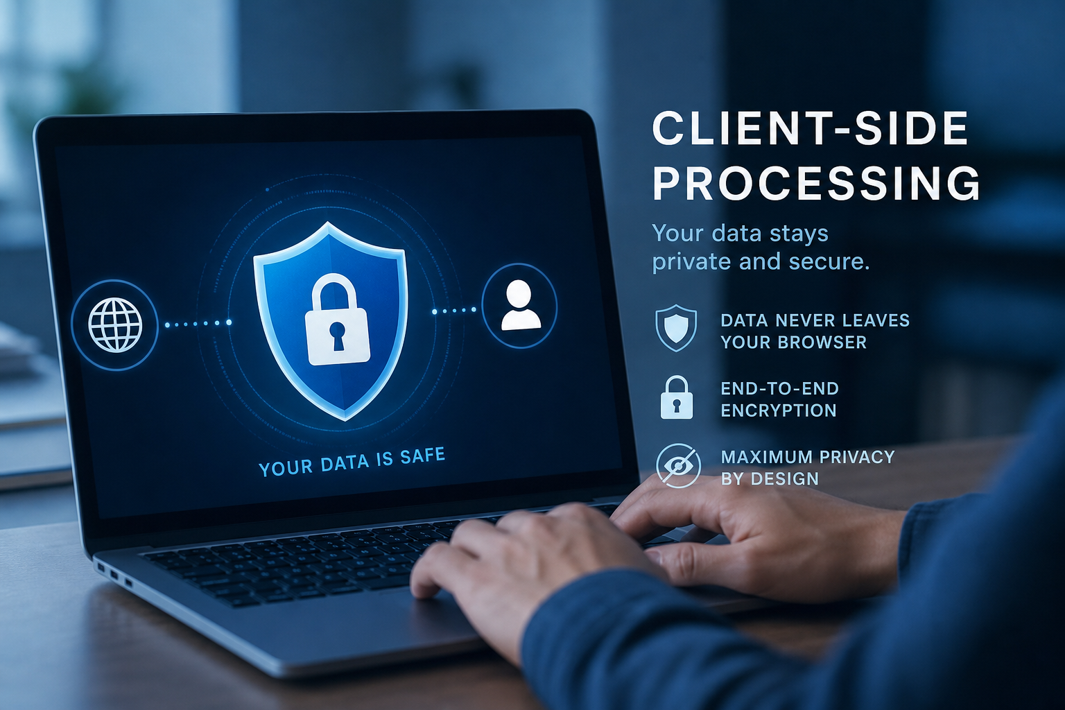 Data staying in browser versus uploading to remote server for online tools